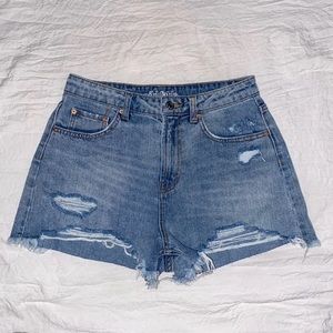 high waist denim short